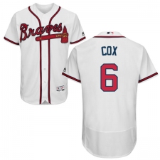 Men's Majestic Atlanta Braves #6 Bobby Cox White Home Flex Base Authentic Collection MLB Jersey