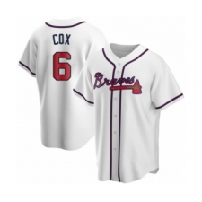 Women Bobby Cox #6 Atlanta Braves White Replica Home Jersey