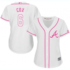 Women's Majestic Atlanta Braves #6 Bobby Cox Authentic White Fashion Cool Base MLB Jersey