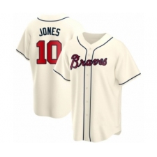 Men's Chipper Jones #10 Atlanta Braves Cream Replica Alternate Jersey