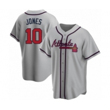 Men's Chipper Jones #10 Atlanta Braves Gray Replica Road Jersey