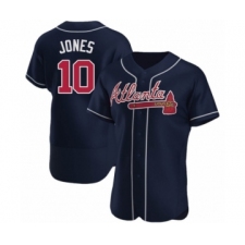 Men's Chipper Jones #10 Atlanta Braves Navy Authentic Alternate Jersey