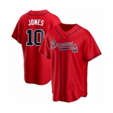 Men's Chipper Jones #10 Atlanta Braves Red Replica Alternate Jersey