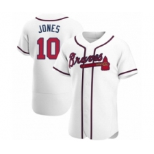 Men's Chipper Jones #10 Atlanta Braves White Authentic Home Jersey