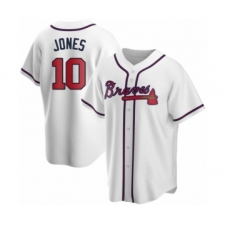 Men's Chipper Jones #10 Atlanta Braves White Replica Home Jersey