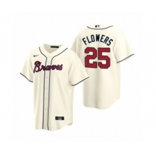 Men's Atlanta Braves #25 Tyler Flowers Nike Cream 2020 Replica Alternate Jersey