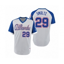 Youth Braves #29 John Smoltz Gray Royal 1979 Turn Back the Clock Authentic Jersey