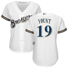 Women's Majestic Milwaukee Brewers #19 Robin Yount Authentic White Home Cool Base MLB Jersey