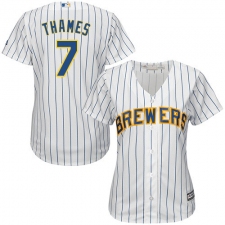 Women's Majestic Milwaukee Brewers #7 Eric Thames Authentic White Alternate Cool Base MLB Jersey