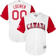 Men's Canada Baseball Majestic #00 Adam Loewen White 2017 World Baseball Classic Replica Team Jersey