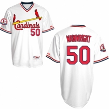 Men's Majestic St. Louis Cardinals #50 Adam Wainwright Authentic White 1982 Turn Back The Clock MLB Jersey