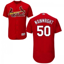 Men's Majestic St. Louis Cardinals #50 Adam Wainwright Red Alternate Flex Base Authentic Collection MLB Jersey