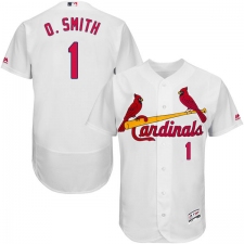 Men's Majestic St. Louis Cardinals #1 Ozzie Smith White Home Flex Base Authentic Collection MLB Jersey