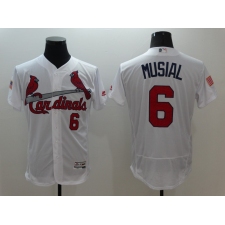 Men's St.Louis Cardinals #6 Stan Musial White Independence Jersey