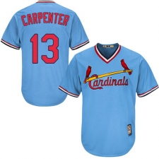 Men's Majestic St. Louis Cardinals #13 Matt Carpenter Authentic Light Blue Cooperstown MLB Jersey