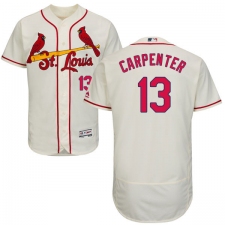 Men's Majestic St. Louis Cardinals #13 Matt Carpenter Cream Alternate Flex Base Authentic Collection MLB Jersey