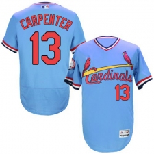Men's Majestic St. Louis Cardinals #13 Matt Carpenter Light Blue Flexbase Authentic Collection Cooperstown MLB Jersey