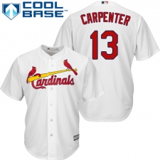 Women's Majestic St. Louis Cardinals #13 Matt Carpenter Authentic White Home MLB Jersey