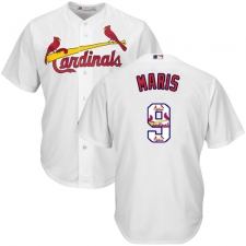 Men's Majestic St. Louis Cardinals #9 Roger Maris Authentic White Team Logo Fashion Cool Base MLB Jersey