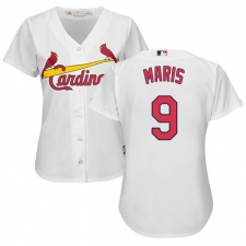 Women's Majestic St. Louis Cardinals #9 Roger Maris Authentic White Home Cool Base MLB Jersey