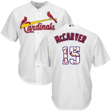 Men's Majestic St. Louis Cardinals #15 Tim McCarver Authentic White Team Logo Fashion Cool Base MLB Jersey
