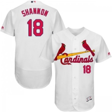 Men's Majestic St. Louis Cardinals #18 Mike Shannon White Home Flex Base Authentic Collection MLB Jersey