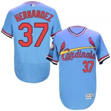 Men's Majestic St. Louis Cardinals #37 Keith Hernandez Light Blue Flexbase Authentic Collection Cooperstown MLB Jersey