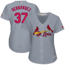Women's Majestic St. Louis Cardinals #37 Keith Hernandez Authentic Grey Road Cool Base MLB Jersey