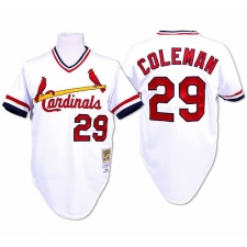 Men's Mitchell and Ness St. Louis Cardinals #29 Vince Coleman Replica White Throwback MLB Jersey