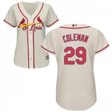 Women's Majestic St. Louis Cardinals #29 Vince Coleman Replica Cream Alternate Cool Base MLB Jersey
