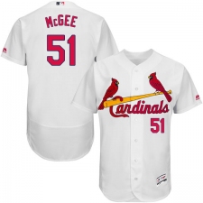 Men's Majestic St. Louis Cardinals #51 Willie McGee White Home Flex Base Authentic Collection MLB Jersey