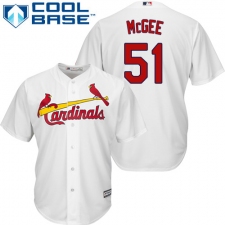 Youth Majestic St. Louis Cardinals #51 Willie McGee Authentic White Home Cool Base MLB Jersey