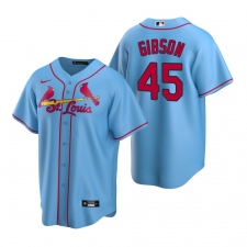 Men's Nike St. Louis Cardinals #45 Bob Gibson Light Blue Alternate Stitched Baseball Jersey