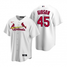 Men's Nike St. Louis Cardinals #45 Bob Gibson White Home Stitched Baseball Jersey