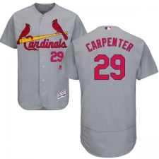 Men's Majestic St. Louis Cardinals #29 Chris Carpenter Grey Road Flex Base Authentic Collection MLB Jersey