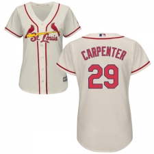Women's Majestic St. Louis Cardinals #29 Chris Carpenter Replica Cream Alternate Cool Base MLB Jersey
