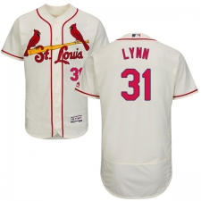Men's Majestic St. Louis Cardinals #31 Lance Lynn Cream Alternate Flex Base Authentic Collection MLB Jersey