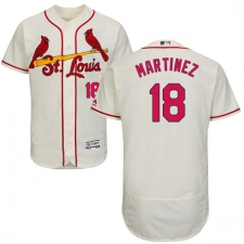 Men's Majestic St. Louis Cardinals #18 Carlos Martinez Cream Alternate Flex Base Authentic Collection MLB Jersey