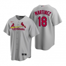 Men's Nike St. Louis Cardinals #18 Carlos Martinez Gray Road Stitched Baseball Jersey
