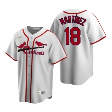 Men's Nike St. Louis Cardinals #18 Carlos Martinez White Cooperstown Collection Home Stitched Baseball Jersey