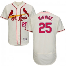Men's Majestic St. Louis Cardinals #25 Mark McGwire Cream Alternate Flex Base Authentic Collection MLB Jersey
