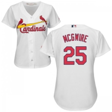 Women's Majestic St. Louis Cardinals #25 Mark McGwire Authentic White Home Cool Base MLB Jersey