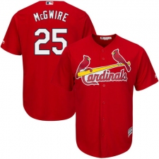 Youth Majestic St. Louis Cardinals #25 Mark McGwire Authentic Red Alternate Cool Base MLB Jersey