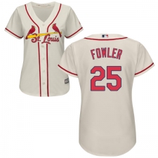 Women's Majestic St. Louis Cardinals #25 Dexter Fowler Replica Cream Alternate Cool Base MLB Jersey