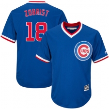 Youth Majestic Chicago Cubs #18 Ben Zobrist Replica Royal Blue Cooperstown Cool Base MLB Jersey