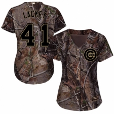 Women's Majestic Chicago Cubs #41 John Lackey Authentic Camo Realtree Collection Flex Base MLB Jersey