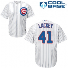 Youth Majestic Chicago Cubs #41 John Lackey Replica White Home Cool Base MLB Jersey