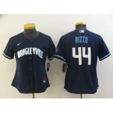 Women's Nike Chicago Cubs #44 Anthony Rizzo Navy City Royal Alternate Stitched Baseball Jersey