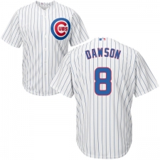 Youth Majestic Chicago Cubs #8 Andre Dawson Replica White Home Cool Base MLB Jersey