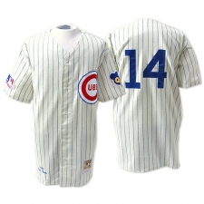 Men's Mitchell and Ness Chicago Cubs #14 Ernie Banks Authentic White Throwback MLB Jersey
